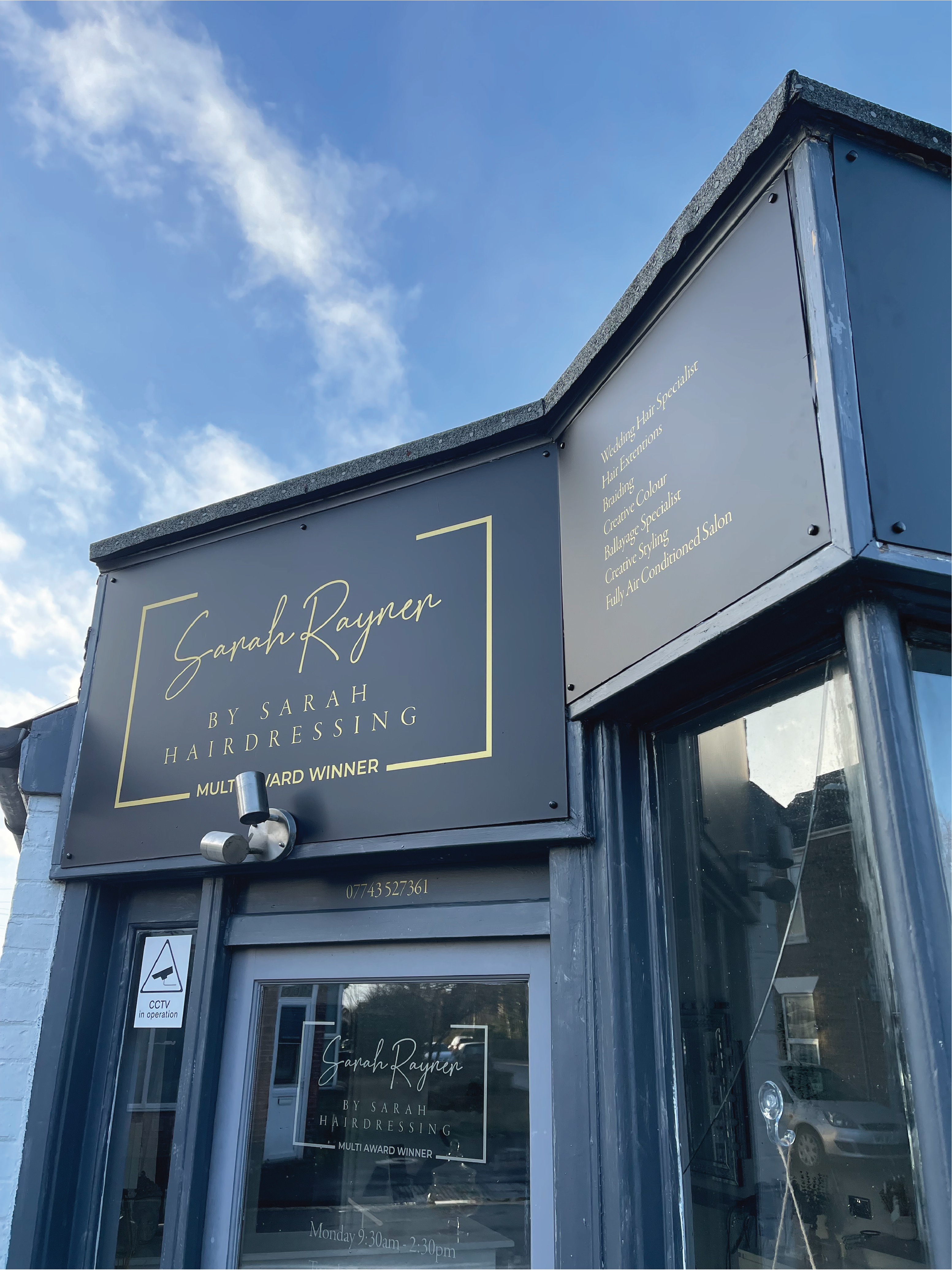 Sarah Rayner Hairdressing signage project